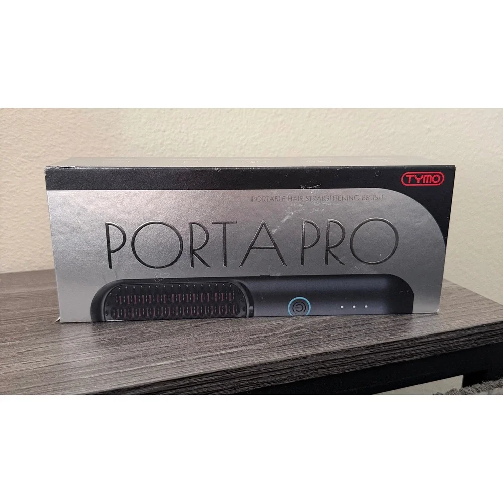 TYMO Porta PRO Cordless Hair Straightener Brush Portable Ionic Hot Comb Black